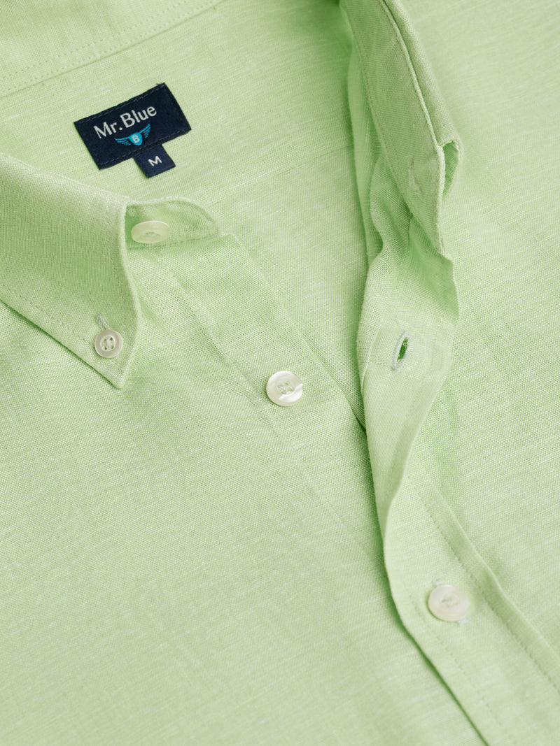 Camisa Regular Fit Linho Verde