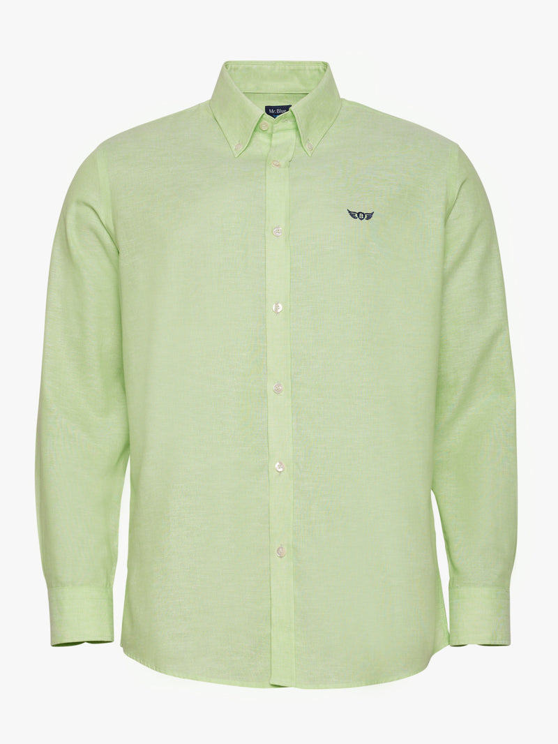 Camisa Regular Fit Linho Verde