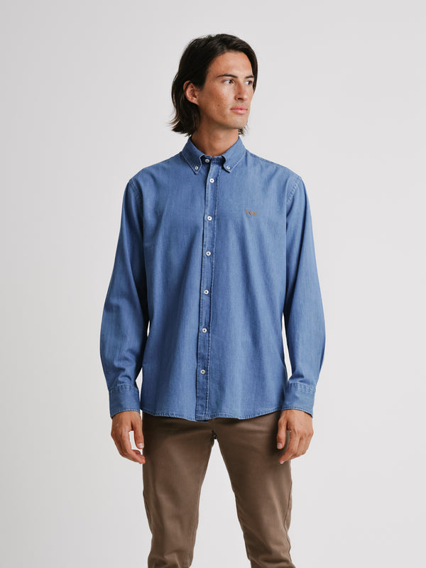 Camisa vaquera azul regular fit