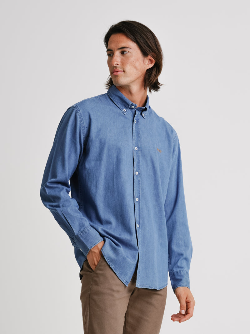 Blue Denim Regular Fit Shirt