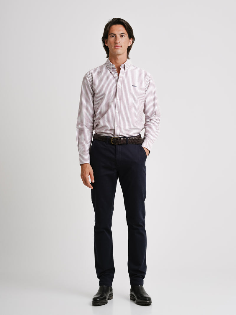 Camisa marrón Oxford Regular Fit