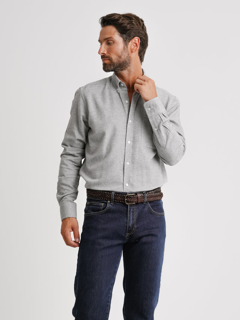 Camisa Regular Fit de franela gris