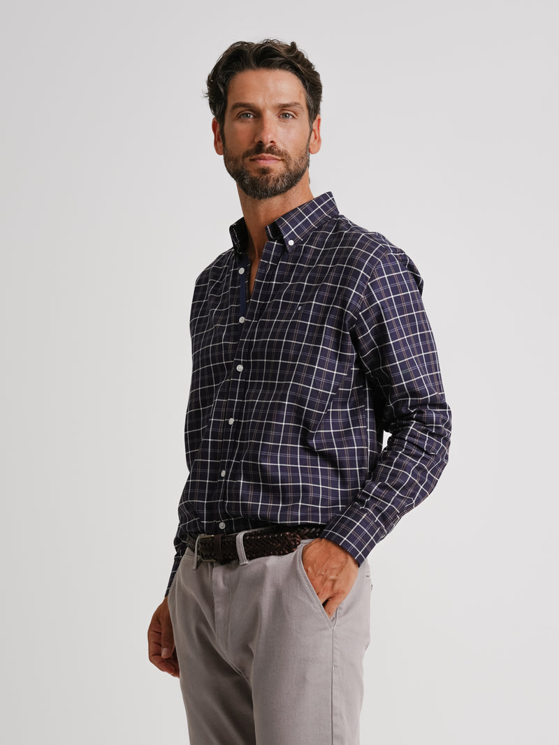 Twill Blue Regular Fit Shirt