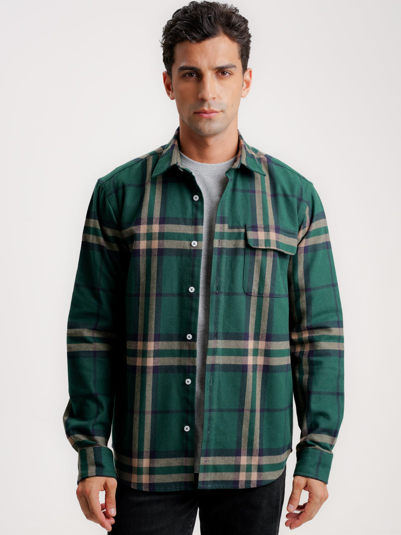 Sobrecamisa Regular Fit Flanela Verde