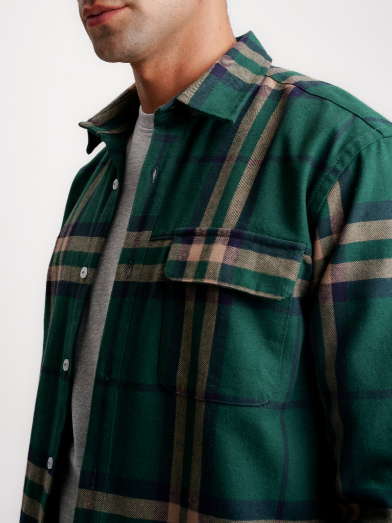 Sobrecamisa Regular Fit Flanela Verde