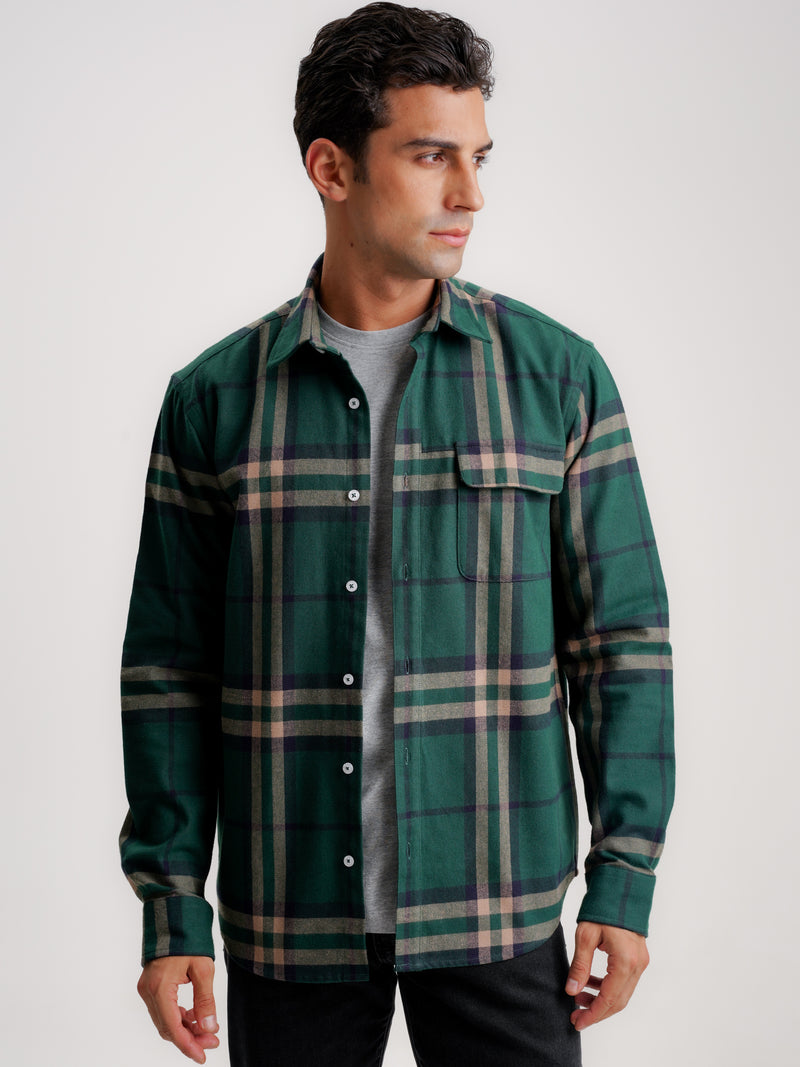 Sobrecamisa Regular Fit Flanela Verde