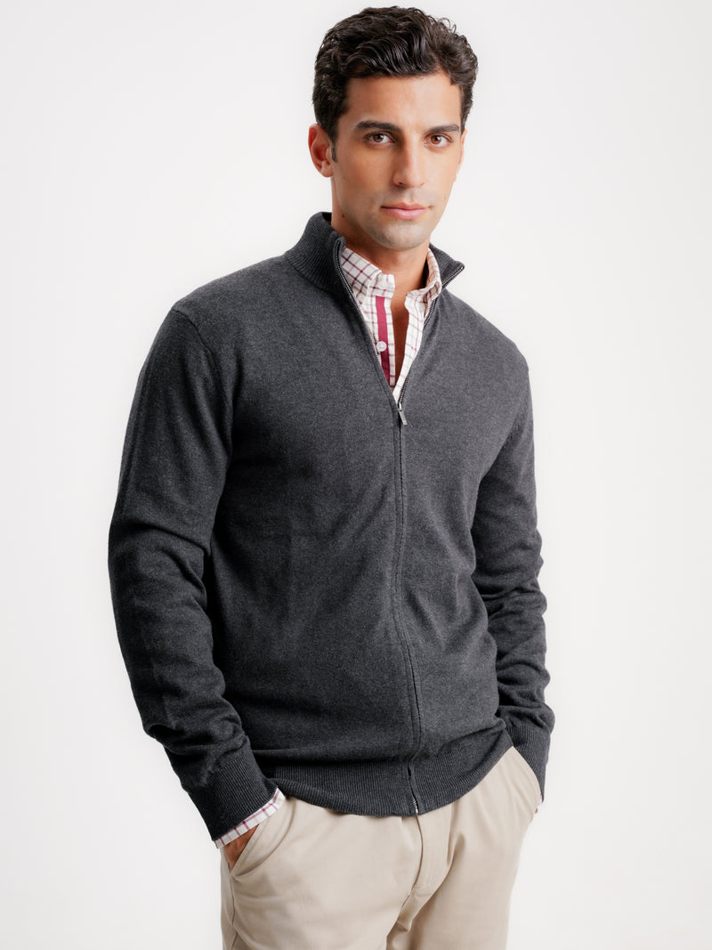 Grey Slim Cashmere Pullover