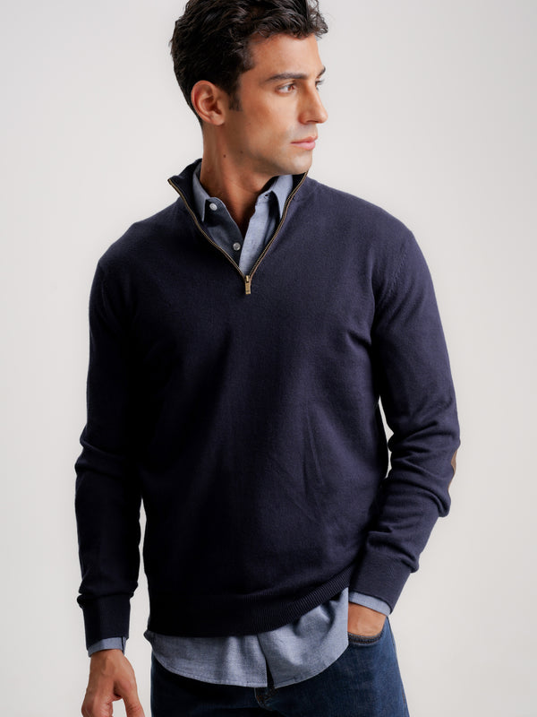 Blue Thin Cashmere Pullover