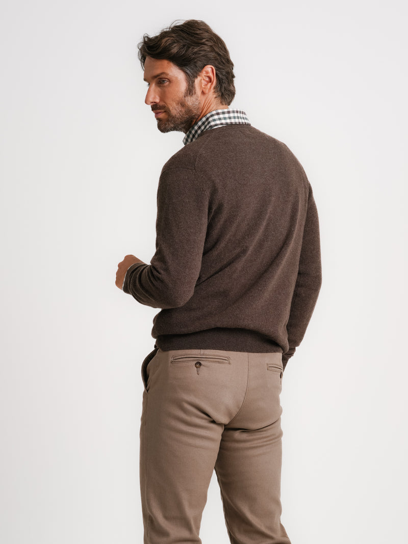Jersey de lana gruesa marrón