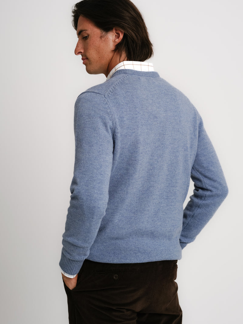 Jersey de lana gruesa azul