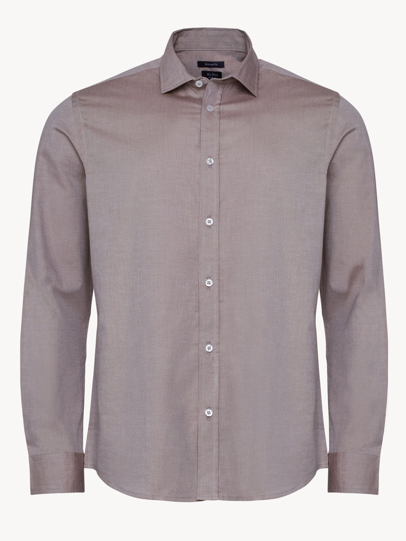 Camisa Twill Tailored fit Marrón