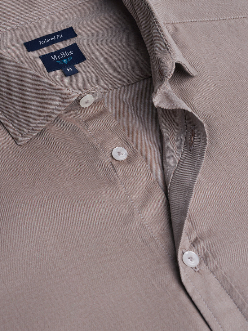 Brown Tailored fit Twill Shirt