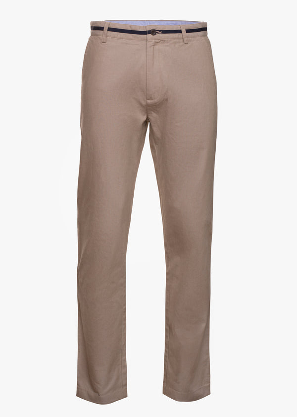 Pantalones chinos de lona plana Tailored Fit con detalle