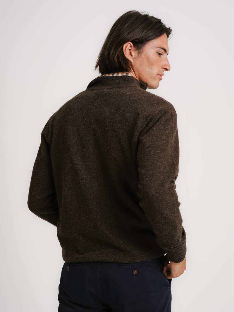 Pullover Thick Wool Brown