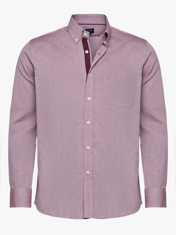 Camisa Regular Fit Oxford Bordeaux