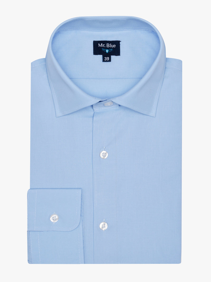 Camisa Classic Fit Popelina Azul