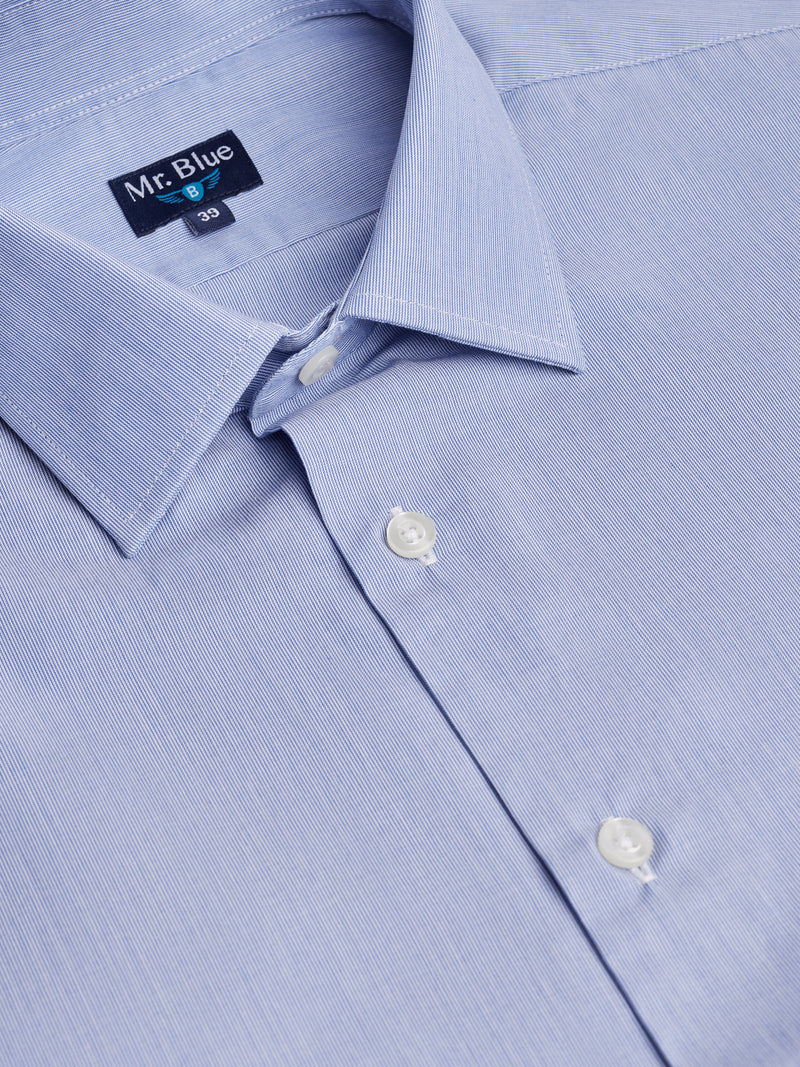 Camisa Classic Fit Popelina Azul