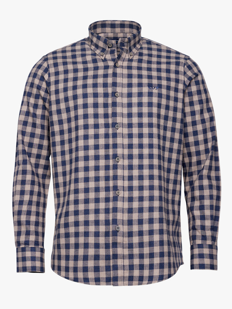 Camisa Regular Fit Flanela Bege