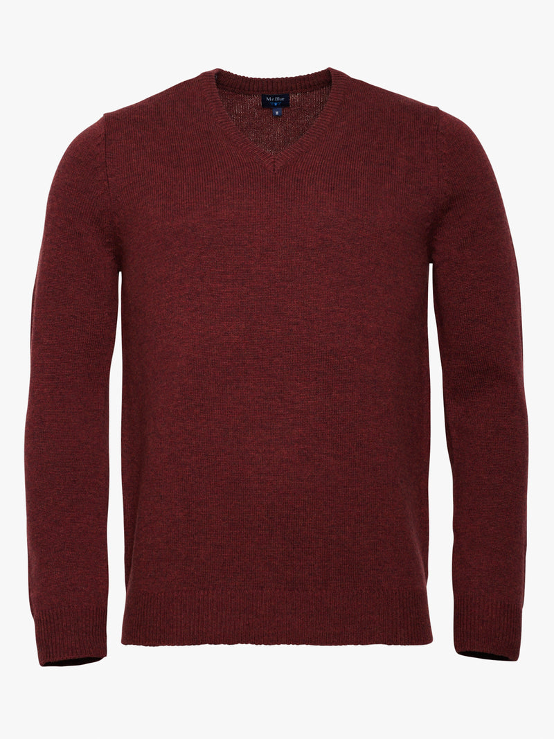 Jersey de lana roja gruesa