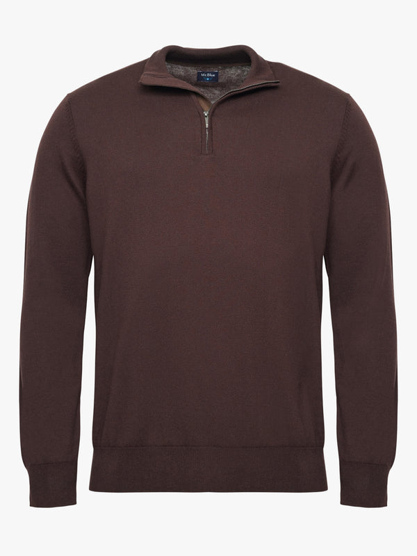 Brown Slim Cashmere Pullover