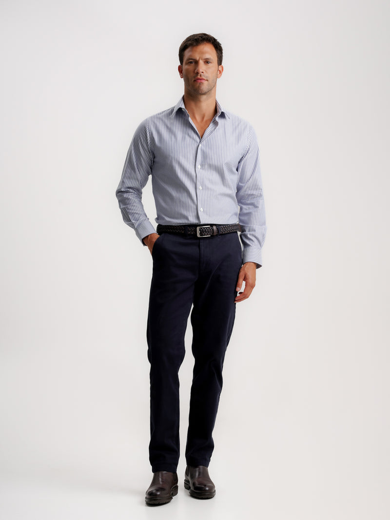 Camisa Classic Fit Oxford Azul