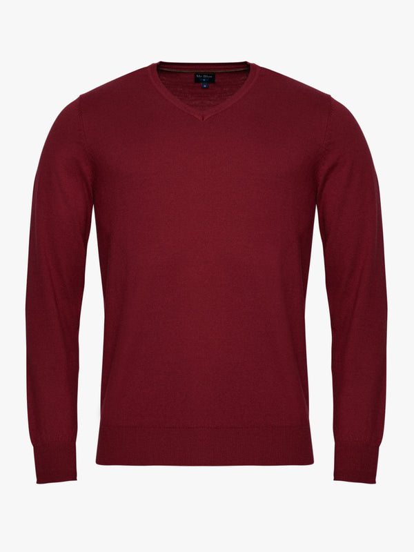 Jersey de lana merina fina rojo