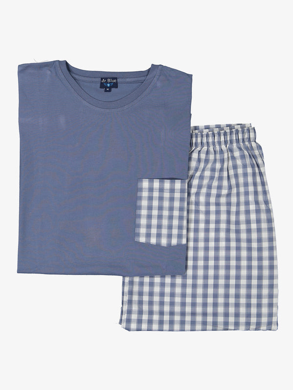 Pijama Desportivo quadrados azul