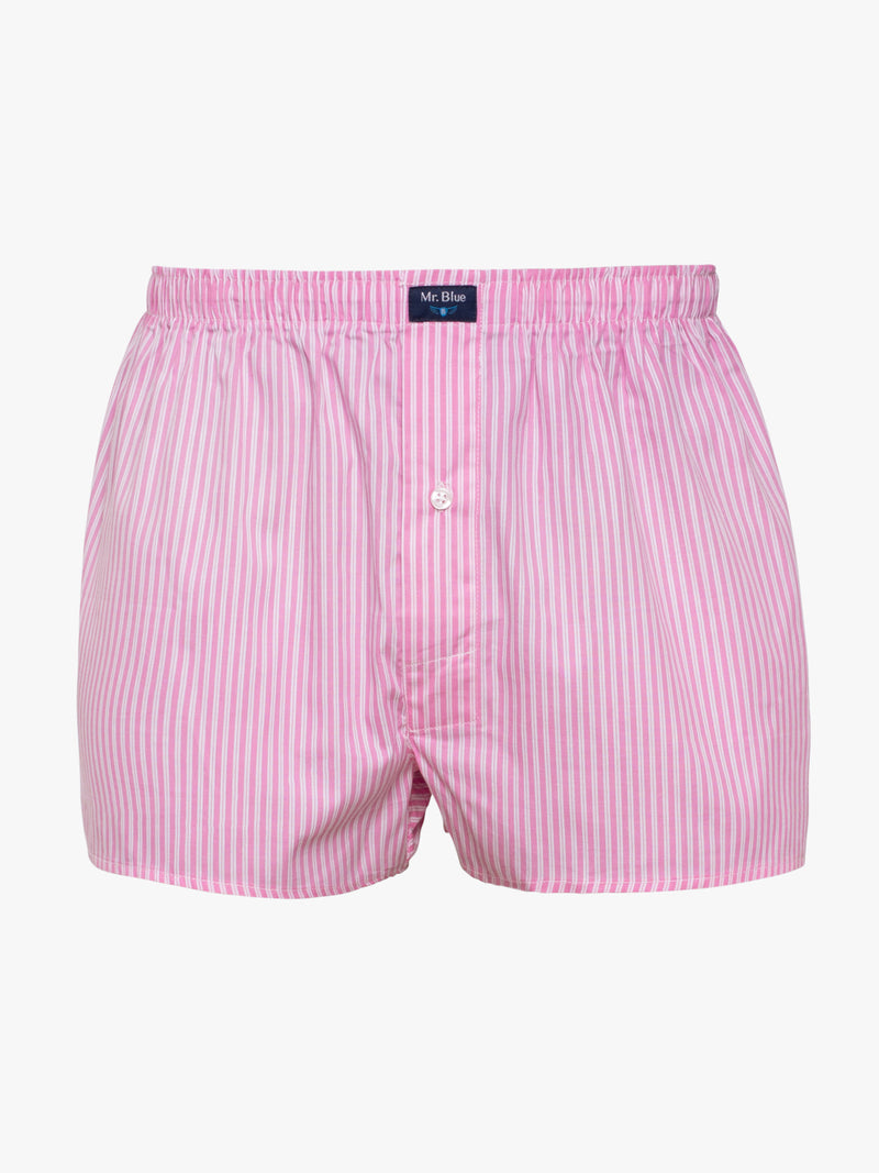 Classic pink and white striped boxers