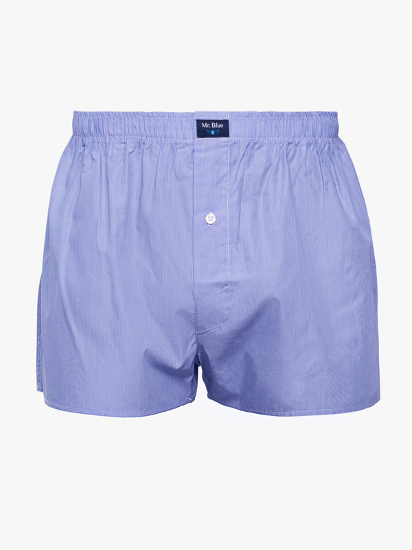 Boxers clássicos riscas finas azul e branco