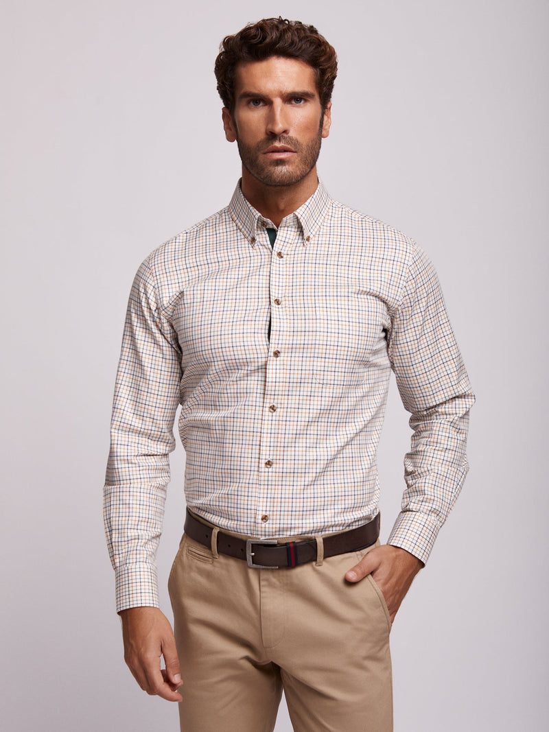 Camisa Regular Fit Amarela Manga Comprida